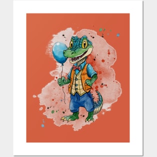 Playful crocodile Posters and Art